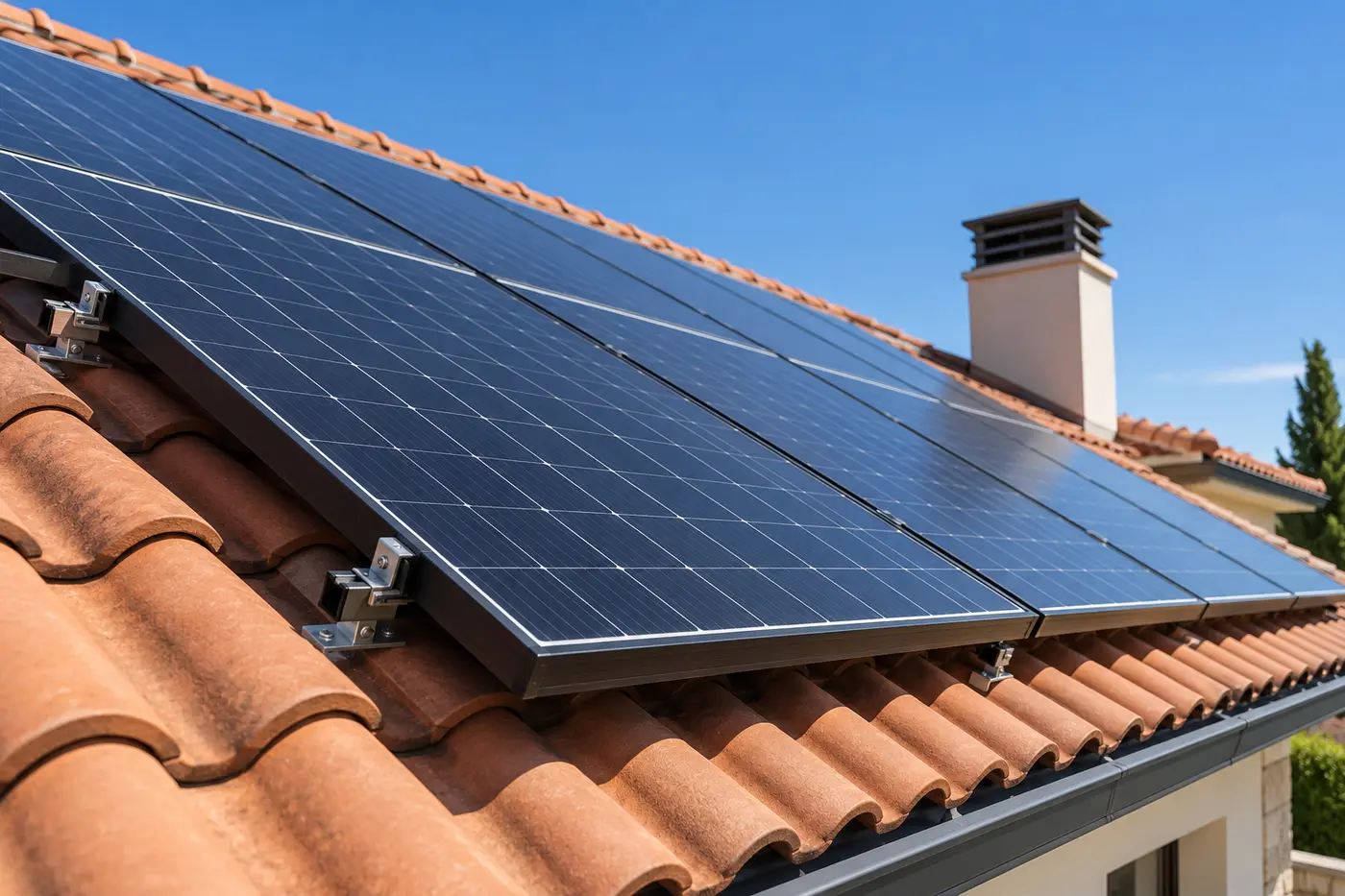 Paneles solares instalados sobre una cubierta